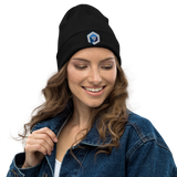 Organic Ribbed Beanie<br>[Blue/White Logo]<br>Designed by richhaydock