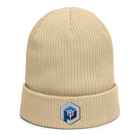 Organic Ribbed Beanie<br>[Blue/White Logo]<br>Designed by richhaydock