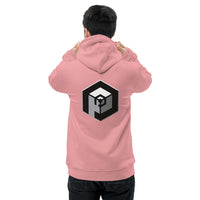 Unisex Eco Hoodie - Pullover <br>[White Hexapod & White Logo]