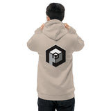 Unisex Eco Hoodie - Pullover <br>[White Hexapod & White Logo]