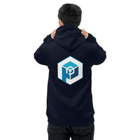 Unisex Eco Hoodie - Pullover <br>[Blue Hexapod & Blue/White Logo]